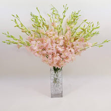 Cargar imagen en el visor de la galería, Light Pink Orchid Bouquet with Vase – 10 Fresh Thai Stems - theflowerscreations