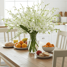 Cargar imagen en el visor de la galería, White Orchid Bouquet with Vase – 10 Fresh Stems - theflowerscreations